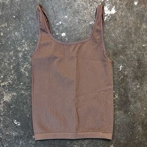 Razz ribbed tank top XS